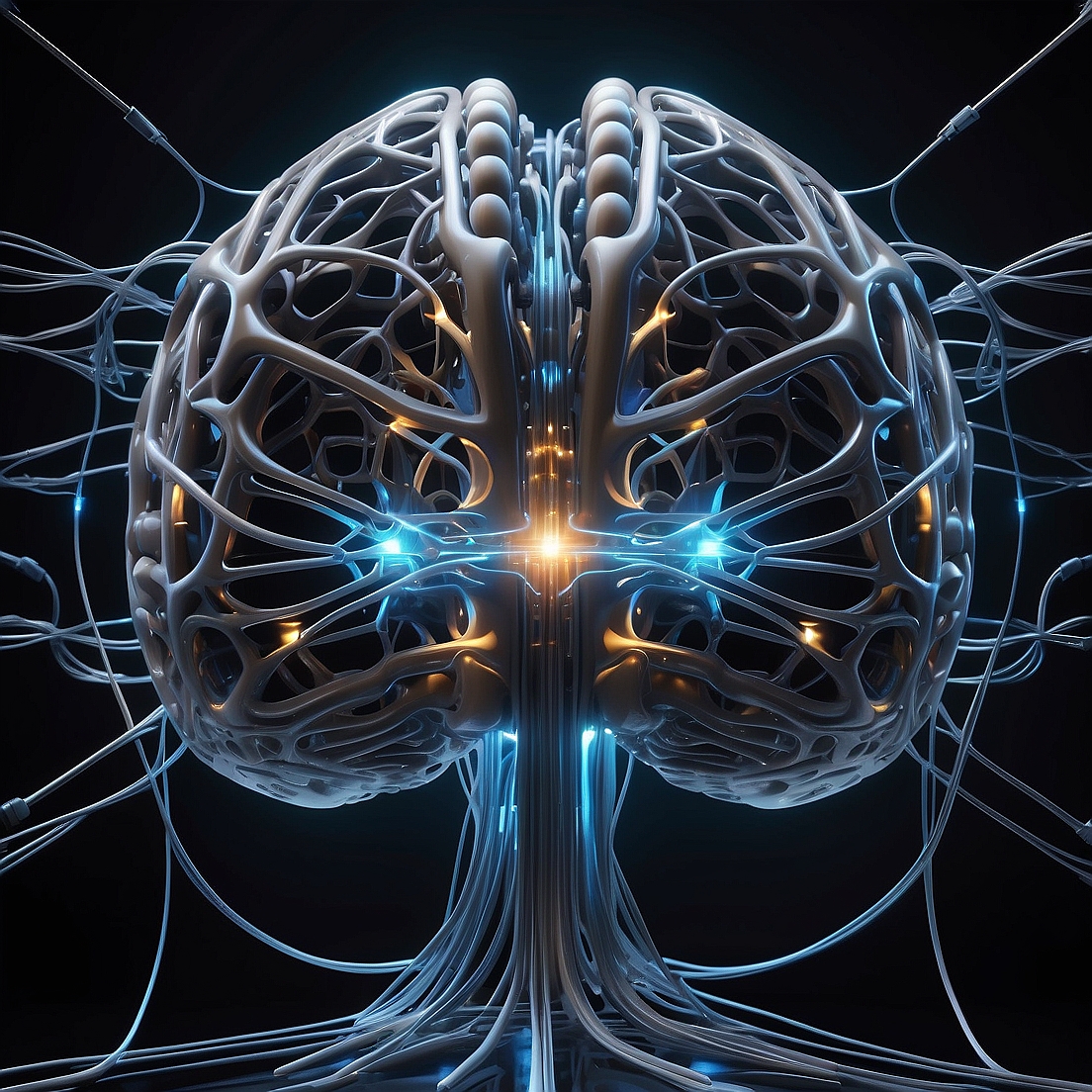 3D vizualizácia ľudského mozgu a neurónových spojení pri kognitívnom výkone